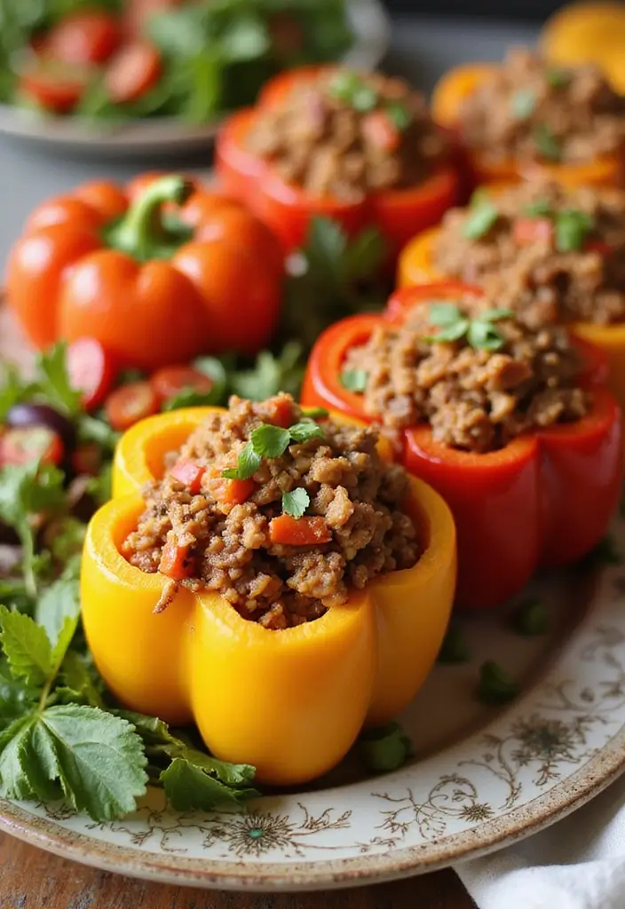 28 Ground Beef Freezer Meal Prep Recipes to Save Time - 8. Stuffed Bell Peppers