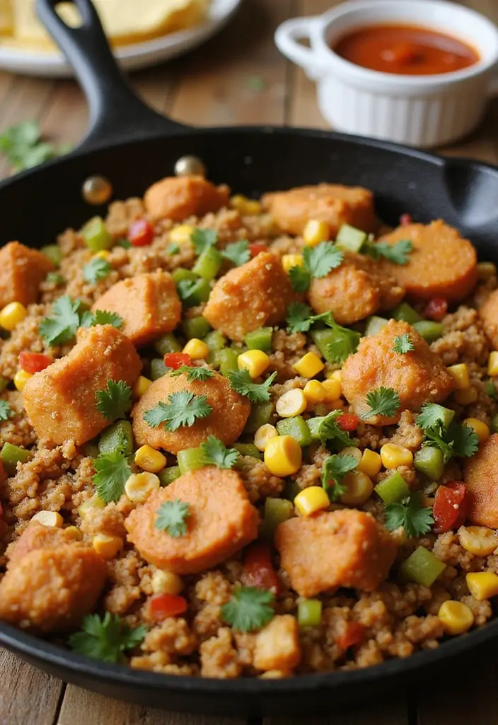 28 Ground Chicken Meal Prep Recipes to Try This Week 124 28 Ground Chicken Meal Prep Recipes to Try This Week - 22. Ground Chicken and Corn Skillet