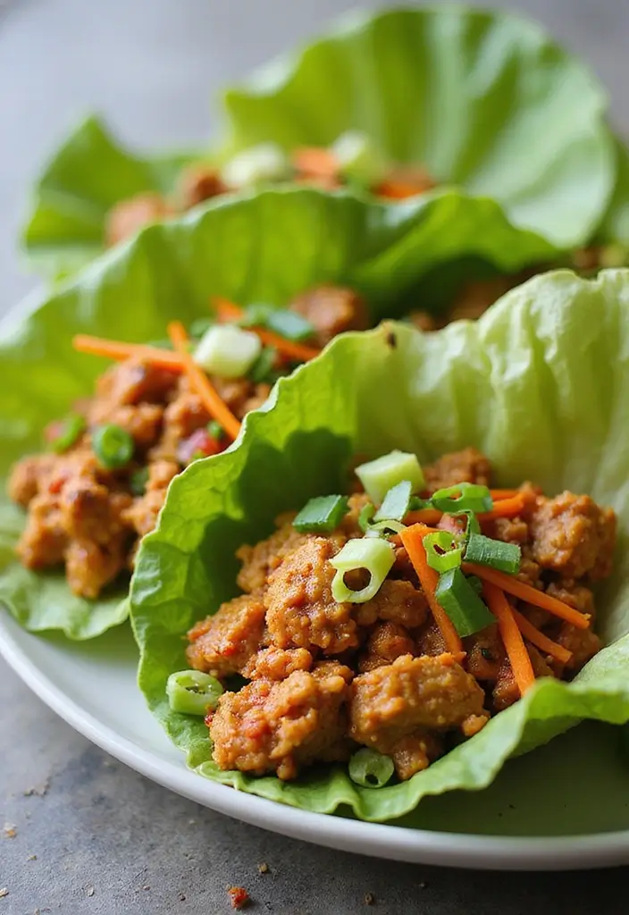 28 Ground Chicken Meal Prep Recipes to Try This Week 20 28 Ground Chicken Meal Prep Recipes to Try This Week - 4. Spicy Ground Chicken Lettuce Wraps