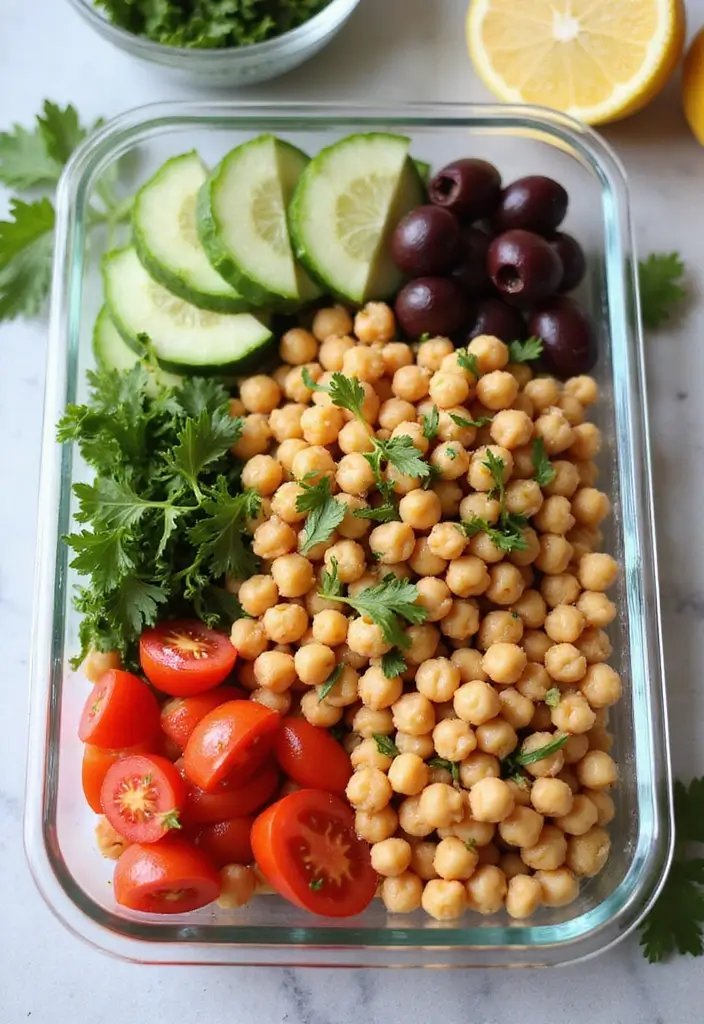 28 Low-Calorie Meal Prep Lunch Recipes That Keep You Full 8 28 Low-Calorie Meal Prep Lunch Recipes That Keep You Full - 2. Mediterranean Chickpea Salad
