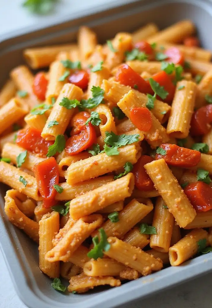 28 Low-Calorie Meal Prep Lunch Recipes That Keep You Full 135 28 Low-Calorie Meal Prep Lunch Recipes That Keep You Full - 23. Roasted Red Pepper & Hummus Pasta