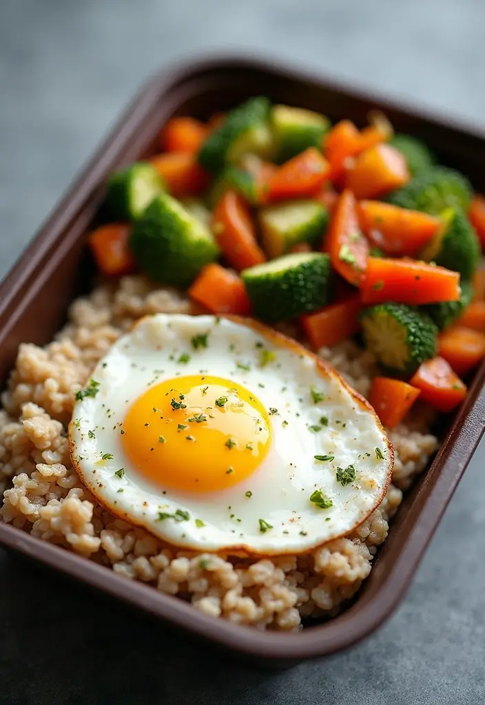 28 Low-Calorie Meal Prep Lunch Recipes That Keep You Full 140 28 Low-Calorie Meal Prep Lunch Recipes That Keep You Full - 24. Savory Oatmeal Bowl