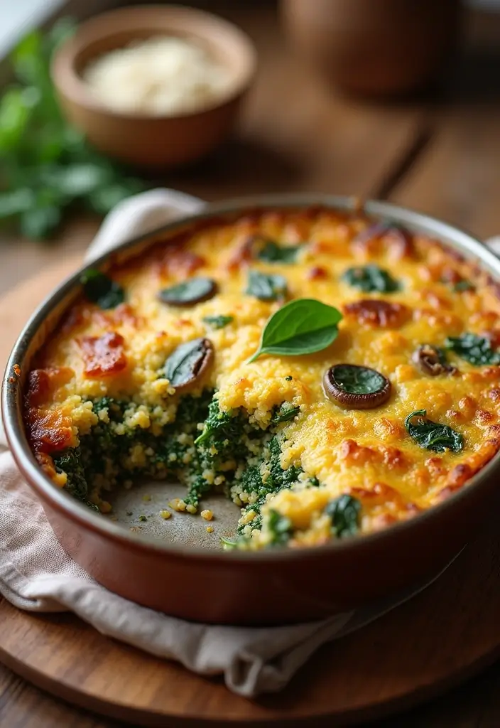 28 Low-Cholesterol Meal Prep Recipes for a Healthy Heart - 10. Spinach and Mushroom Quinoa Casserole