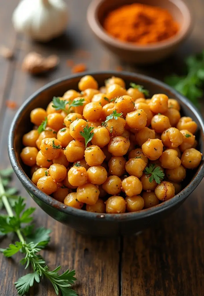 28 Low-Cholesterol Meal Prep Recipes for a Healthy Heart - 14. Garlic Roasted Chickpeas