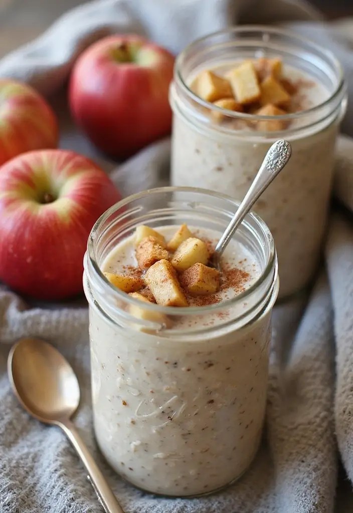 28 Low-Cholesterol Meal Prep Recipes for a Healthy Heart - 18. Apple Cinnamon Overnight Oats