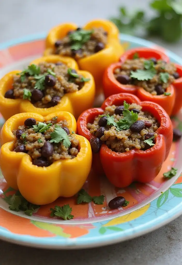 28 Low-Cholesterol Meal Prep Recipes for a Healthy Heart - 19. Quinoa and Black Bean Stuffed Peppers