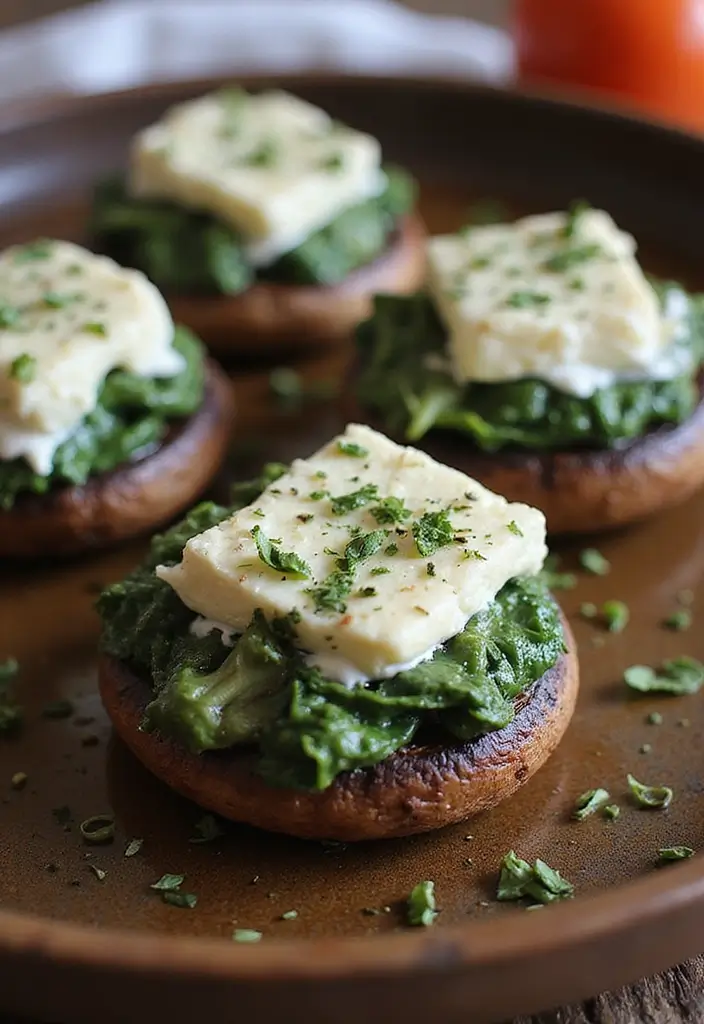 28 Low-Cholesterol Meal Prep Recipes for a Healthy Heart - 24. Spinach and Feta Stuffed Portobello Mushrooms