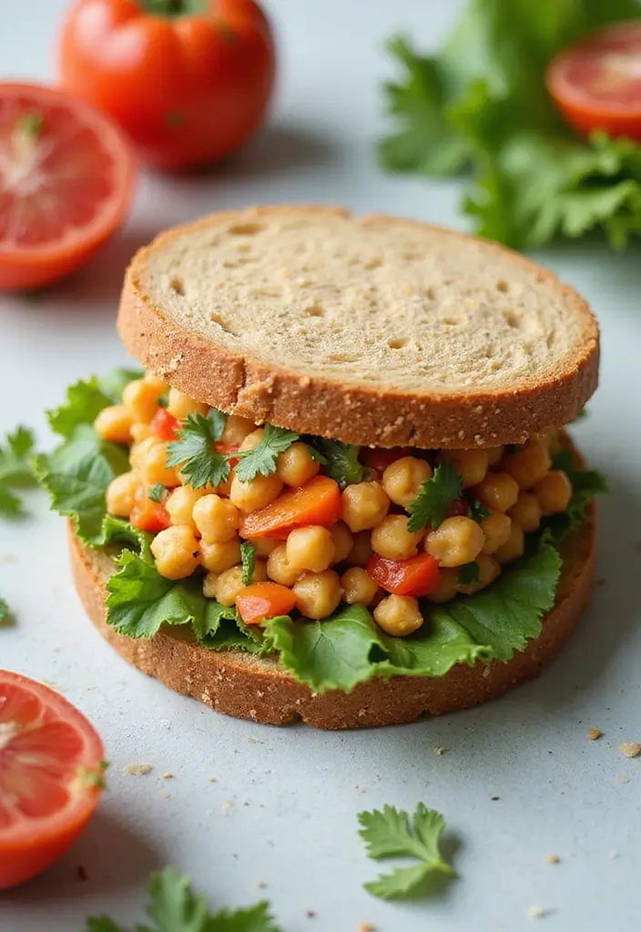 28 Low-Cholesterol Meal Prep Recipes for a Healthy Heart - 5. Chickpea Salad Sandwiches