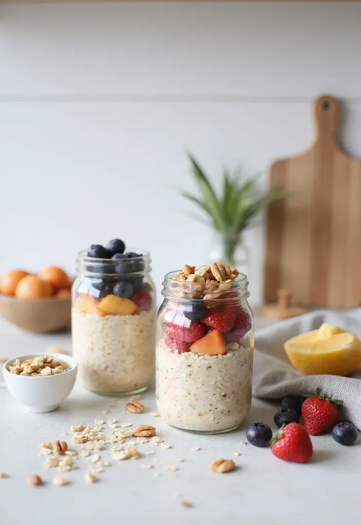 29 Clean Eating Meal Prep Recipes That Taste Amazing - 10. Overnight Oats with Fruits
