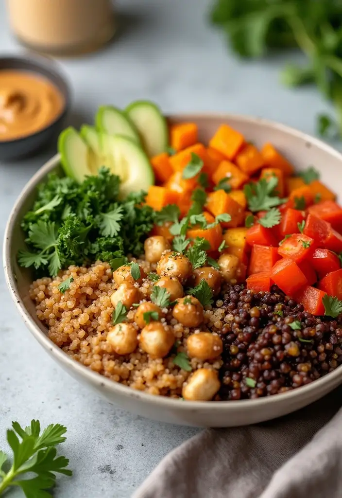 29 Clean Eating Meal Prep Recipes That Taste Amazing - 18. Thai Peanut Sweet Potato Buddha Bowl