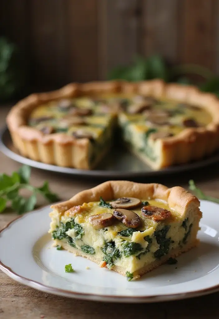 29 Clean Eating Meal Prep Recipes That Taste Amazing - 24. Mushroom & Spinach Quiche