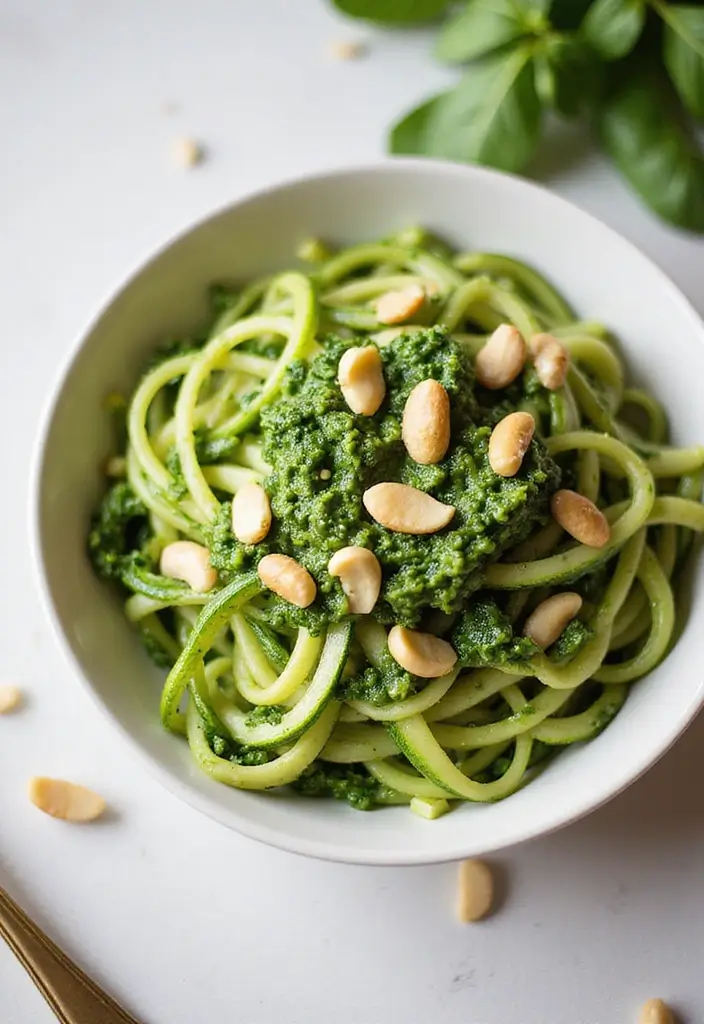 29 Clean Eating Meal Prep Recipes That Taste Amazing - 6. Zucchini Noodles with Pesto
