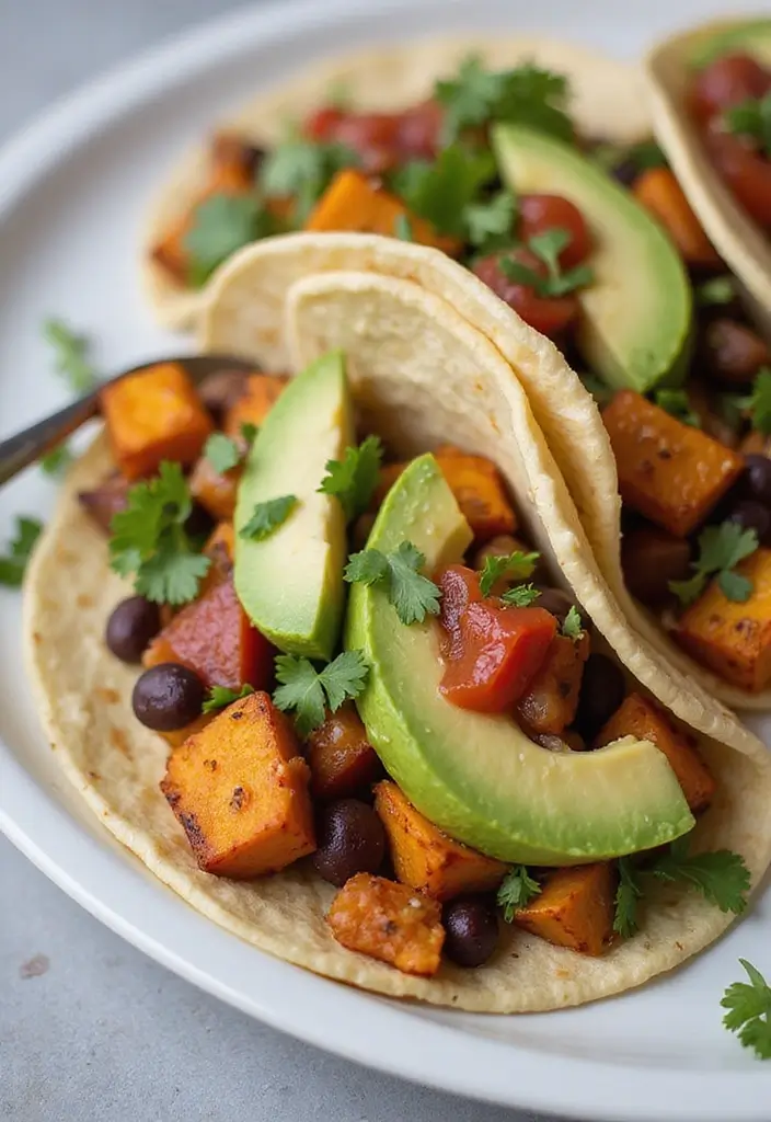 29 High-Protein Low-Calorie Meal Prep Recipes to Support Weight Loss - 10. Sweet Potato and Black Bean Tacos