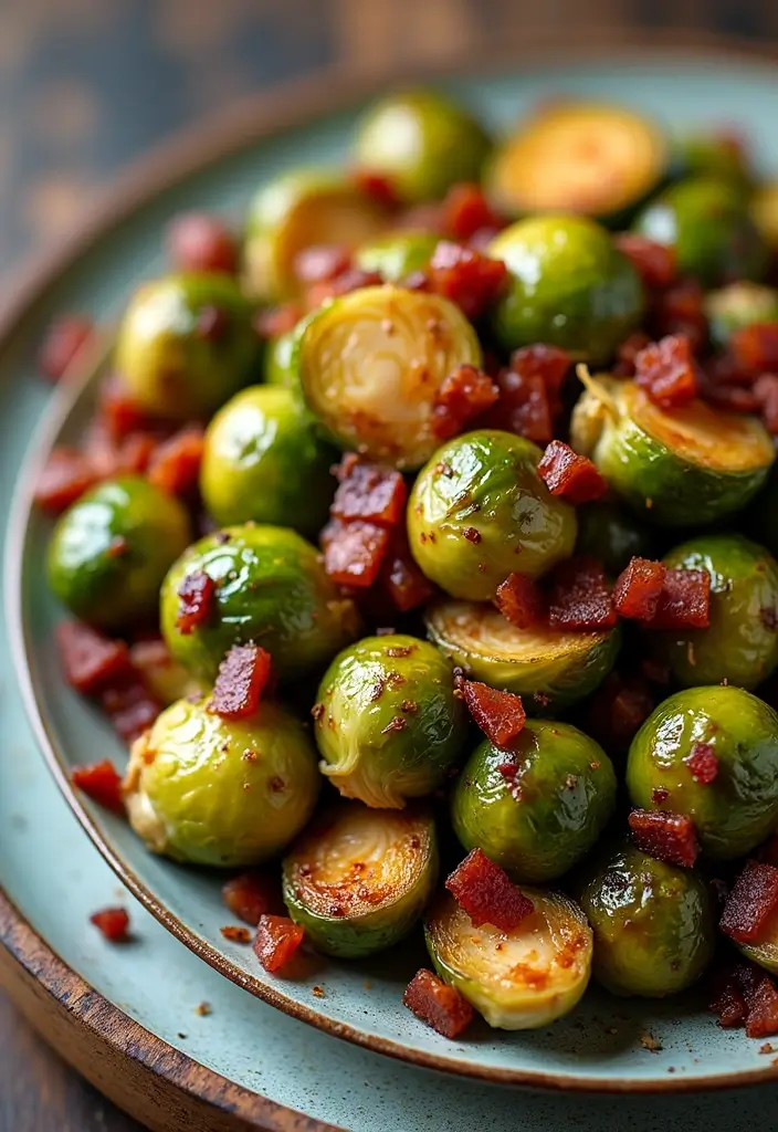 29 High-Protein Low-Calorie Meal Prep Recipes to Support Weight Loss - 21. Maple Glazed Brussels Sprouts with Bacon