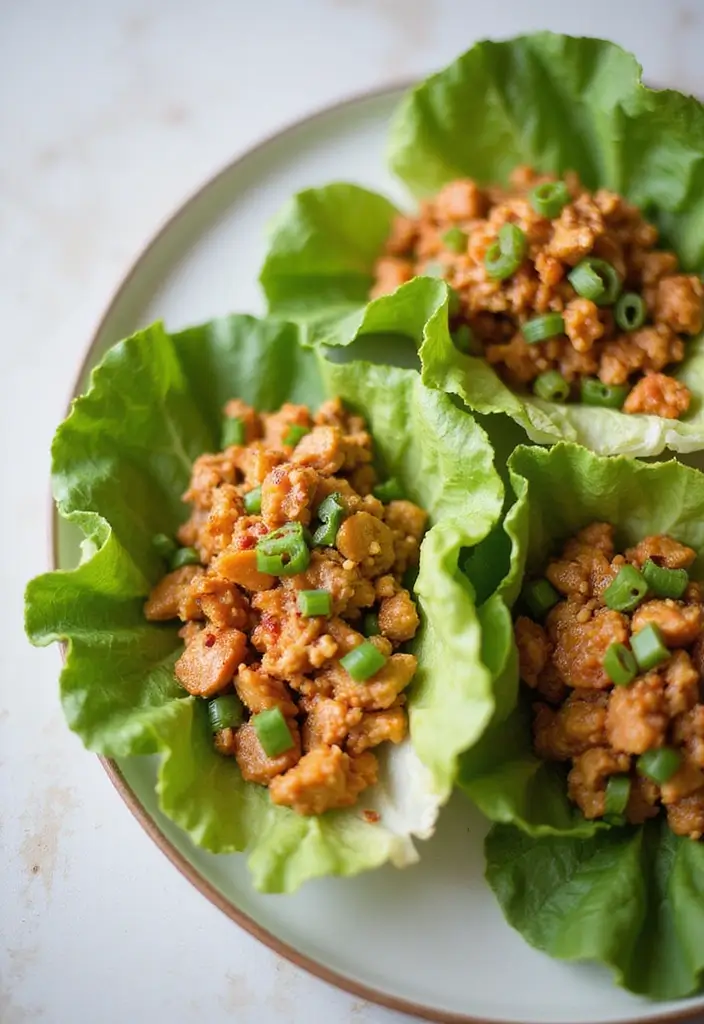 29 High-Protein Low-Calorie Meal Prep Recipes to Support Weight Loss - 3. Spicy Turkey Lettuce Wraps