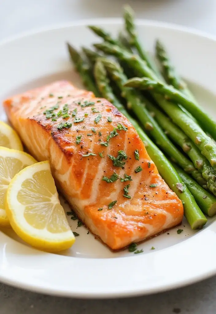 29 High-Protein Low-Calorie Meal Prep Recipes to Support Weight Loss - 5. Baked Salmon with Asparagus