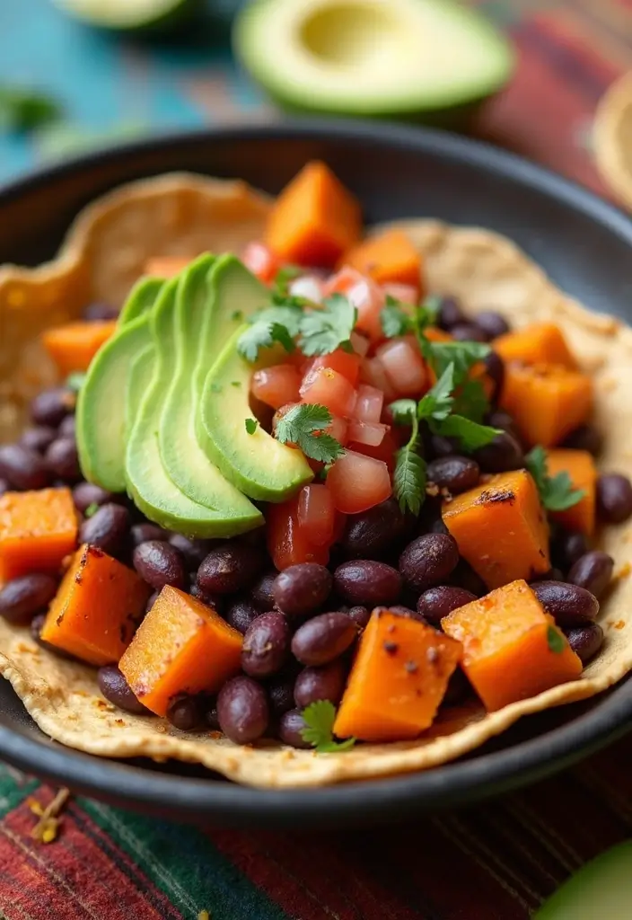 29 High-Protein Vegetarian Meal Prep Recipes for Busy Weeks 85 29 High-Protein Vegetarian Meal Prep Recipes for Busy Weeks - 15. Sweet Potato & Black Bean Burrito Bowl