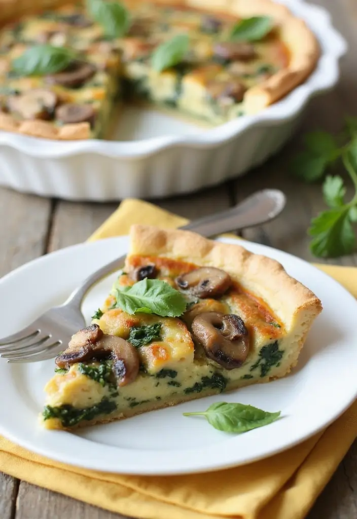 29 High-Protein Vegetarian Meal Prep Recipes for Busy Weeks 90 29 High-Protein Vegetarian Meal Prep Recipes for Busy Weeks - 16. Spinach & Mushroom Quiche