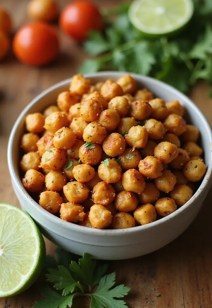 29 High-Protein Vegetarian Meal Prep Recipes for Busy Weeks 136 29 High-Protein Vegetarian Meal Prep Recipes for Busy Weeks - 24. Coriander & Lime Roasted Chickpeas