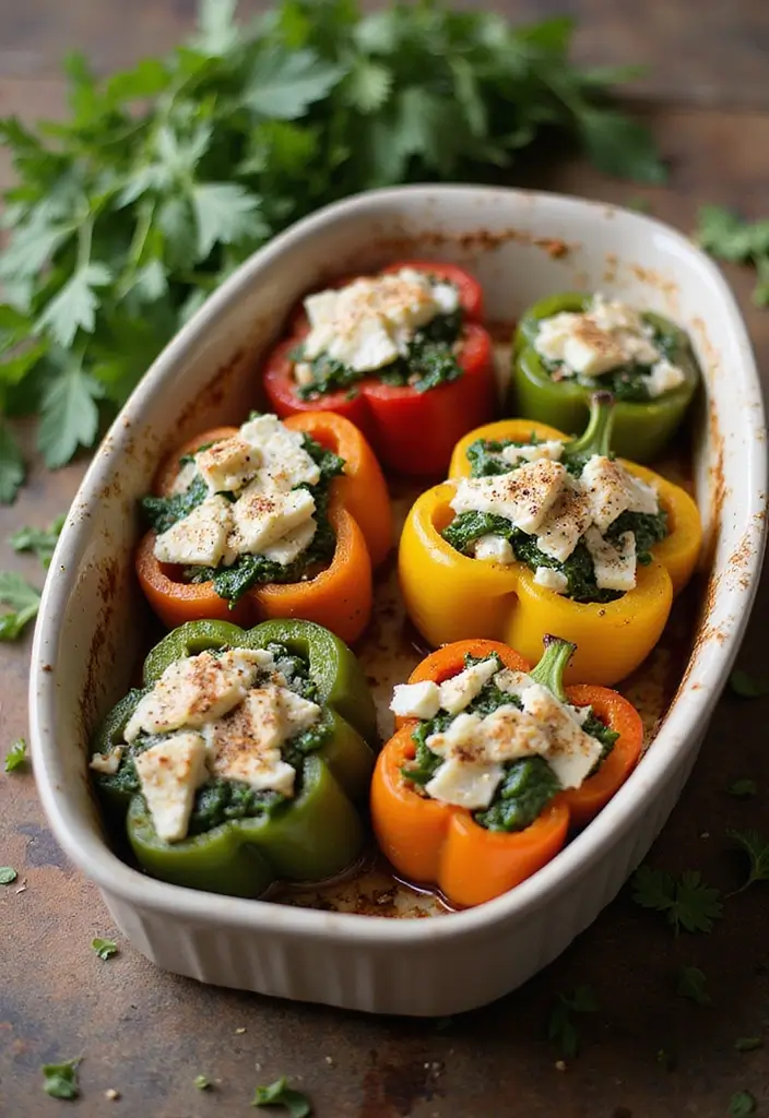 29 High-Protein Vegetarian Meal Prep Recipes for Busy Weeks 32 29 High-Protein Vegetarian Meal Prep Recipes for Busy Weeks - 6. Spinach & Feta Stuffed Peppers