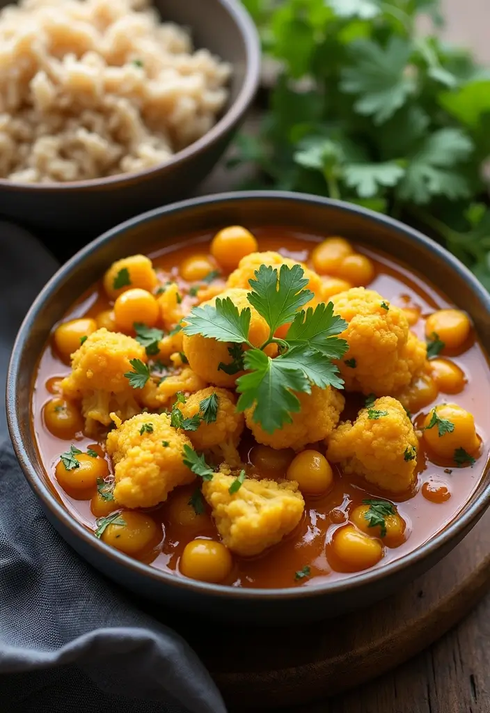29 High-Protein Vegetarian Meal Prep Recipes for Busy Weeks 49 29 High-Protein Vegetarian Meal Prep Recipes for Busy Weeks - 9. Cauliflower & Chickpea Curry