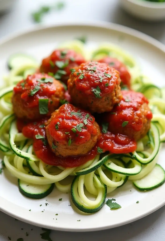 30 Calorie Deficit Meal Prep Recipes That Support Fat Loss - 14. Turkey Meatballs with Zucchini Noodles