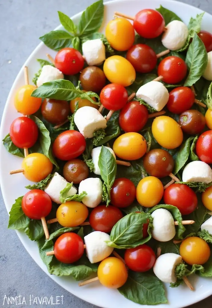 30 Calorie Deficit Meal Prep Recipes That Support Fat Loss - 16. Caprese Salad Skewers