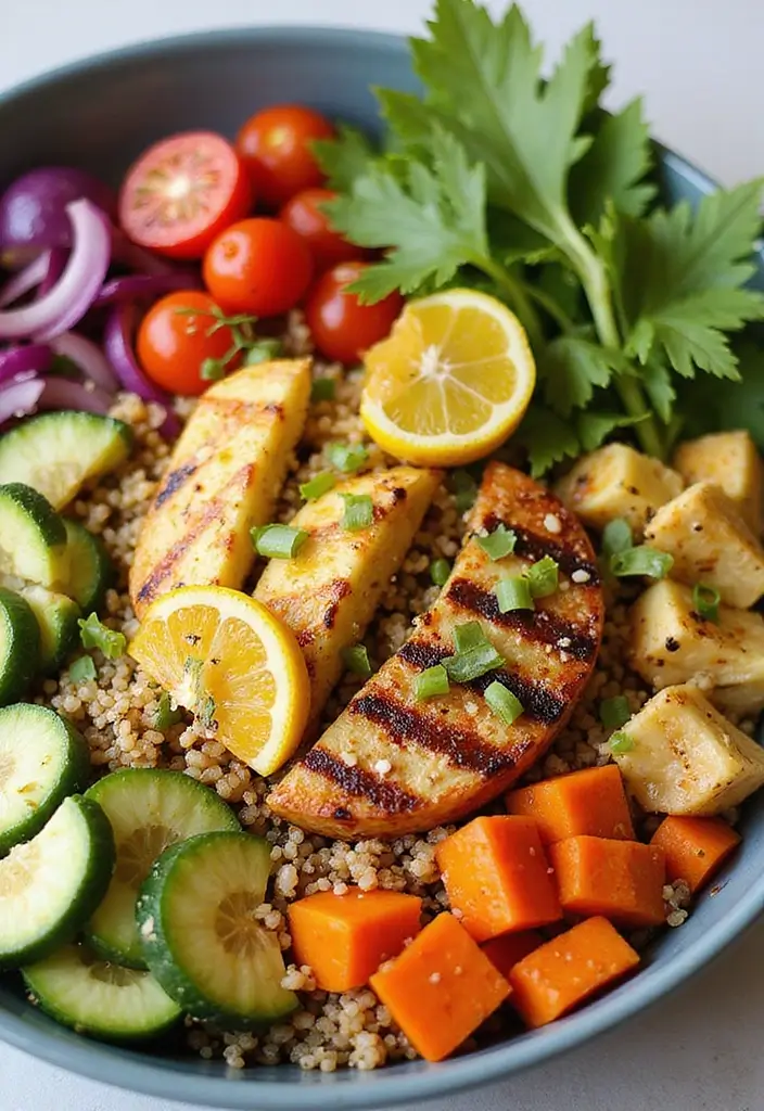 30 Calorie Deficit Meal Prep Recipes That Support Fat Loss - 24. Grilled Vegetable Quinoa Bowl