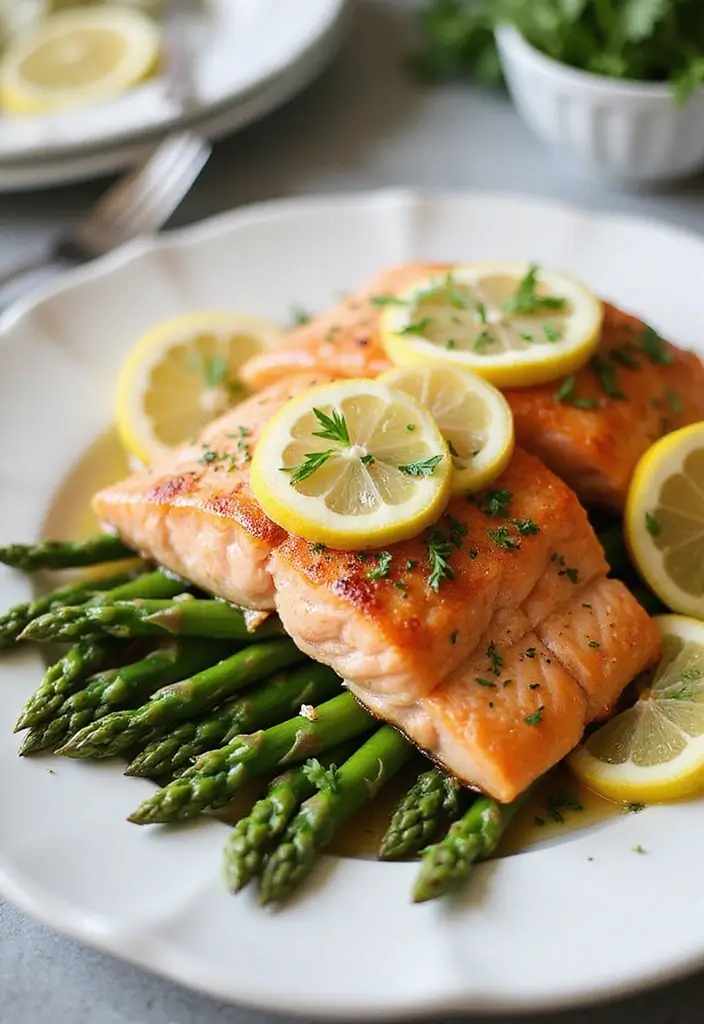 30 Calorie Deficit Meal Prep Recipes That Support Fat Loss - 9. Baked Salmon with Asparagus