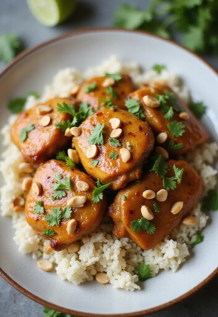 30 Chicken Thigh Meal Prep Recipes That Are Juicy and Healthy 113 30 Chicken Thigh Meal Prep Recipes That Are Juicy and Healthy - 19. Thai Peanut Chicken Thighs