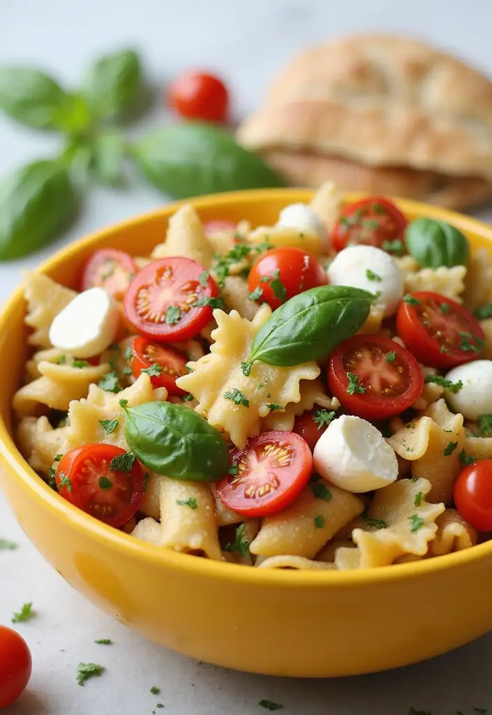 30 Easy Meal Prep Recipes with Few Ingredients for Busy People 29 30 Easy Meal Prep Recipes with Few Ingredients for Busy People - 5. Caprese Pasta Salad