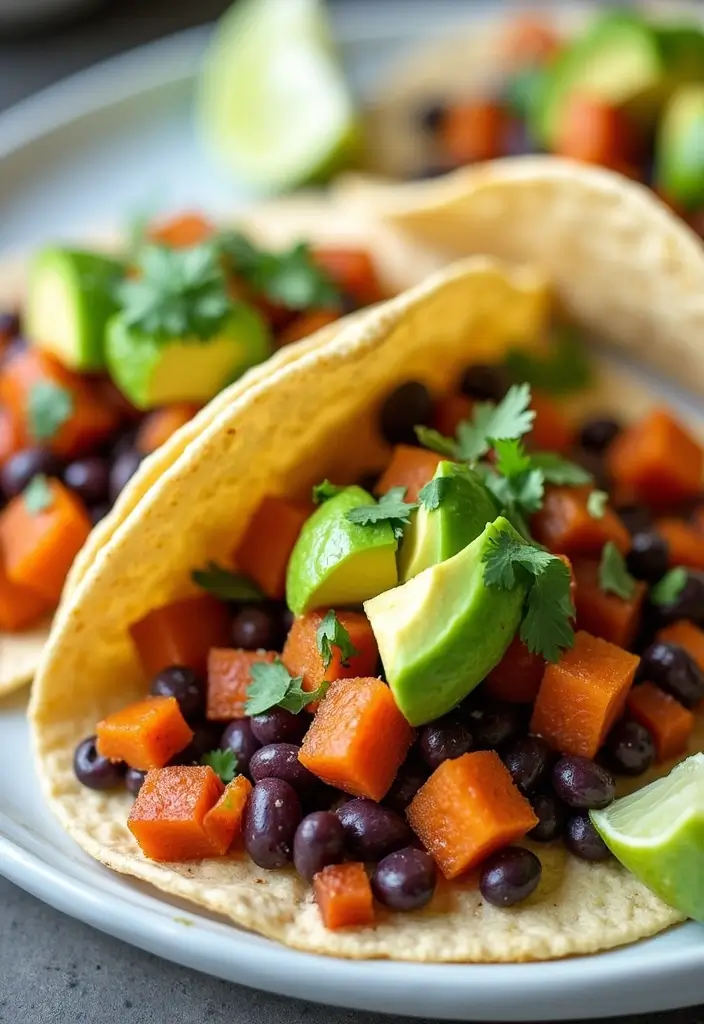 30 Frozen Food Meal Prep Recipes Perfect for Busy Weeks - 22. Black Bean & Sweet Potato Tacos