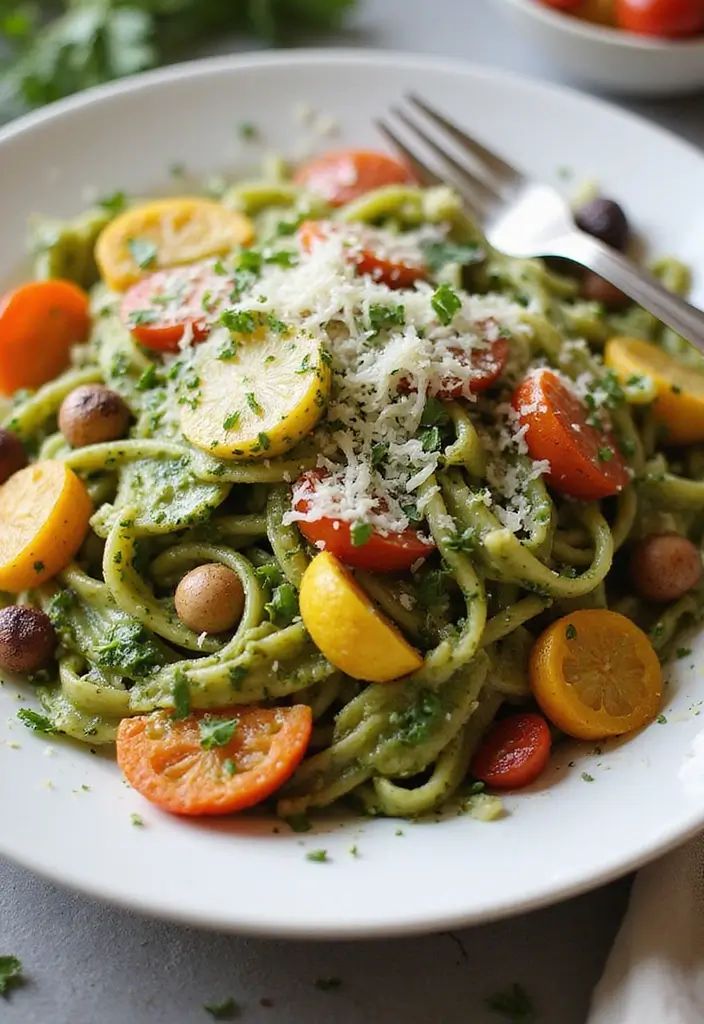 30 Frozen Food Meal Prep Recipes Perfect for Busy Weeks - 28. Pesto Pasta with Roasted Vegetables