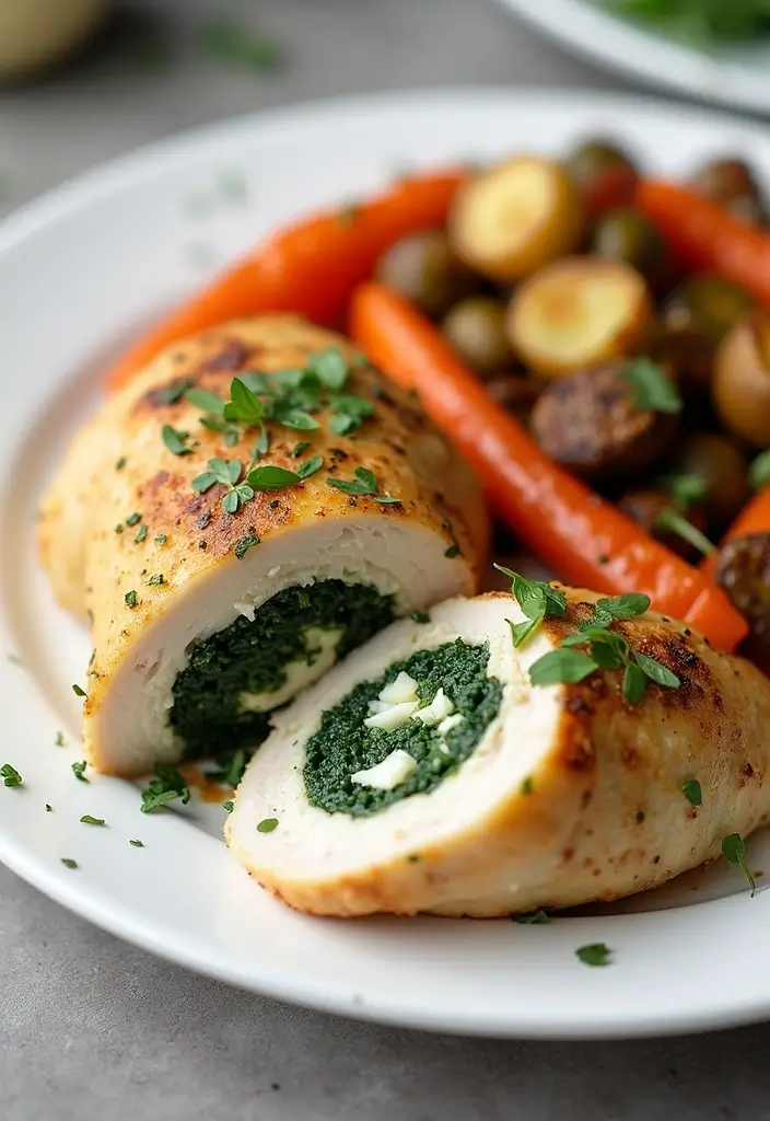 30 Frozen Food Meal Prep Recipes Perfect for Busy Weeks - 4. Spinach & Feta Stuffed Chicken Breasts
