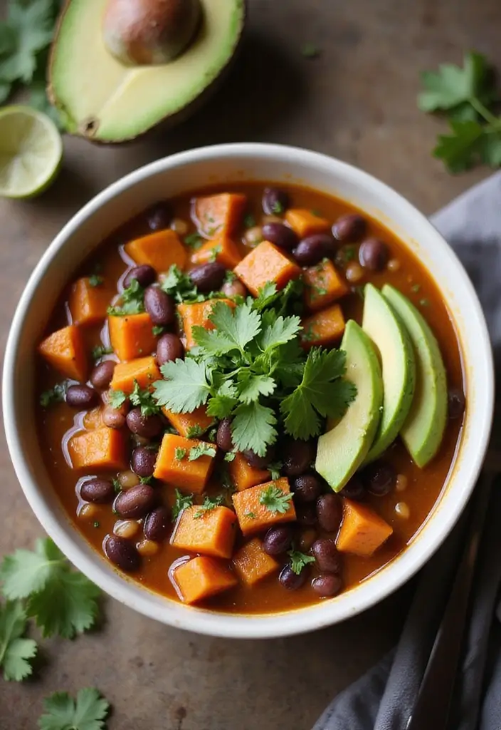 30 Frozen Food Meal Prep Recipes Perfect for Busy Weeks - 5. Sweet Potato & Black Bean Chili