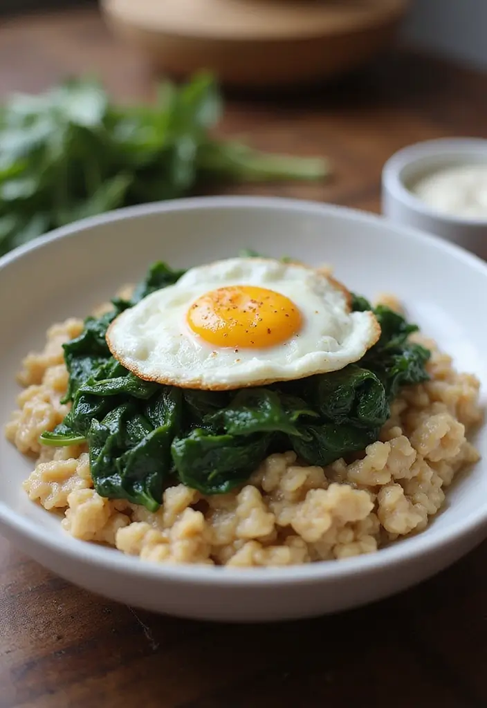 30+ Healthy Meal Prep on a Budget Recipes for Simple Clean Eating 88 30+ Healthy Meal Prep on a Budget Recipes for Simple Clean Eating - 16. Savory Oatmeal with Eggs and Greens