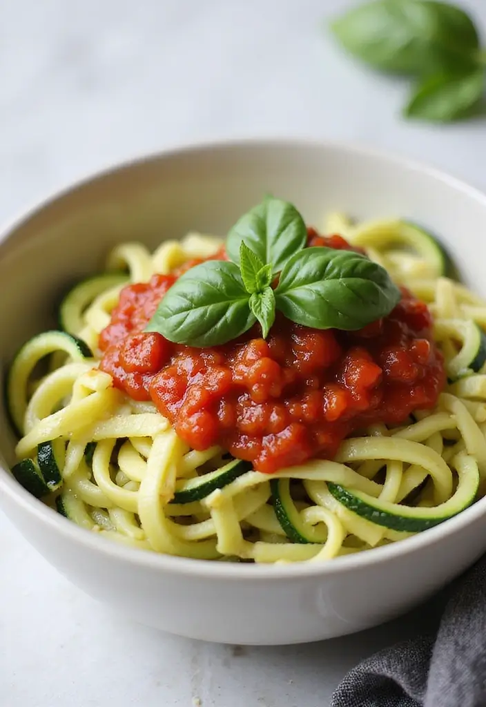 30+ Healthy Meal Prep on a Budget Recipes for Simple Clean Eating 45 30+ Healthy Meal Prep on a Budget Recipes for Simple Clean Eating - 9. Zucchini Noodles with Marinara Sauce