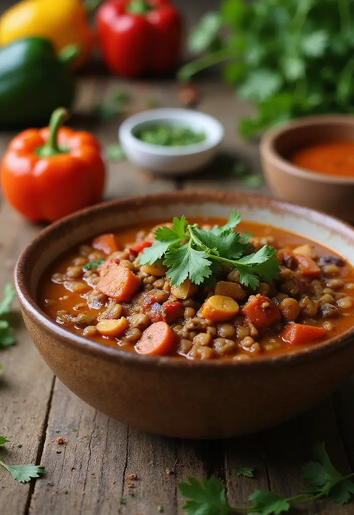 30 High-Protein Crockpot Meal Prep Recipes for Easy Dinners - 1. Spicy Lentil Chili