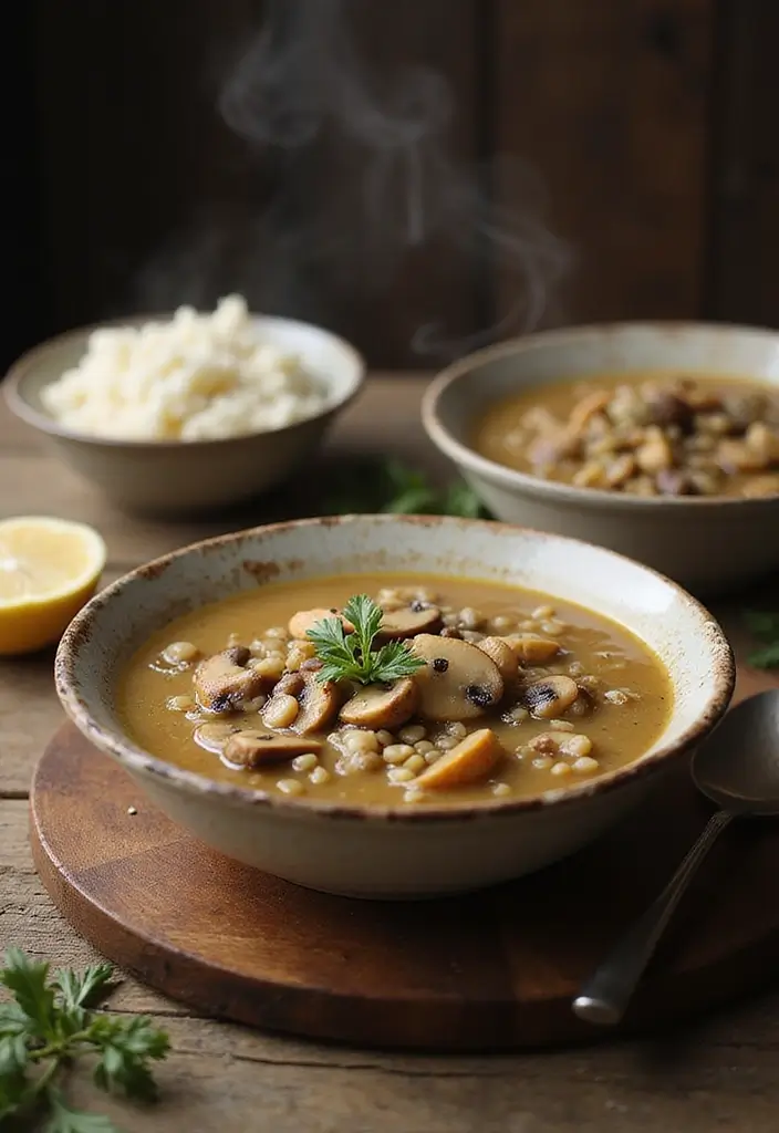 30 High-Protein Crockpot Meal Prep Recipes for Easy Dinners - 10. Mushroom and Barley Soup