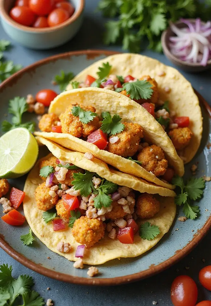 30 High-Protein Crockpot Meal Prep Recipes for Easy Dinners - 13. Cauliflower and Chickpea Tacos