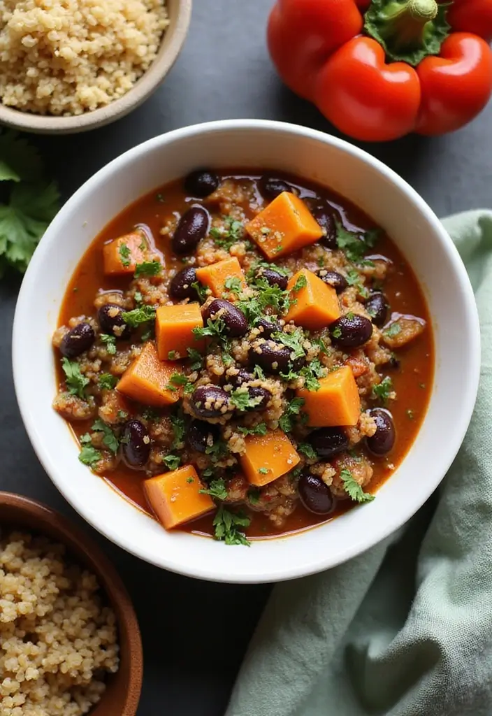 30 High-Protein Crockpot Meal Prep Recipes for Easy Dinners - 2. Quinoa and Black Bean Stew