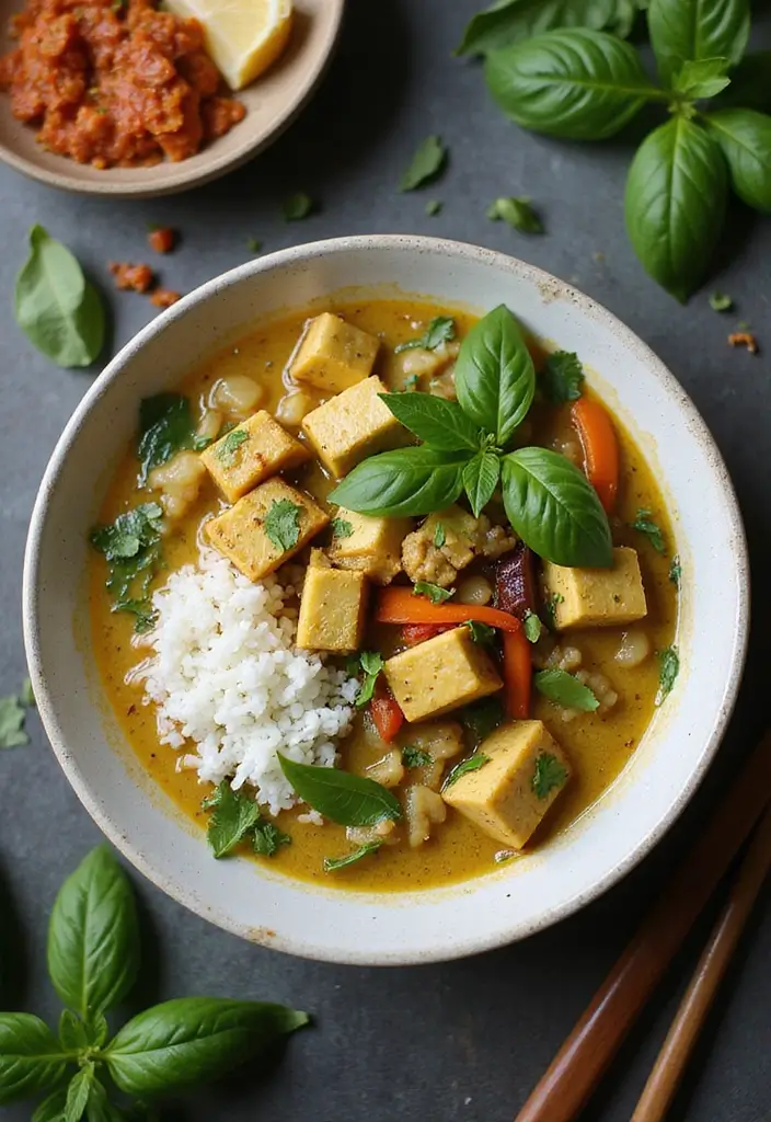 30 High-Protein Crockpot Meal Prep Recipes for Easy Dinners - 8. Thai Green Curry with Tofu