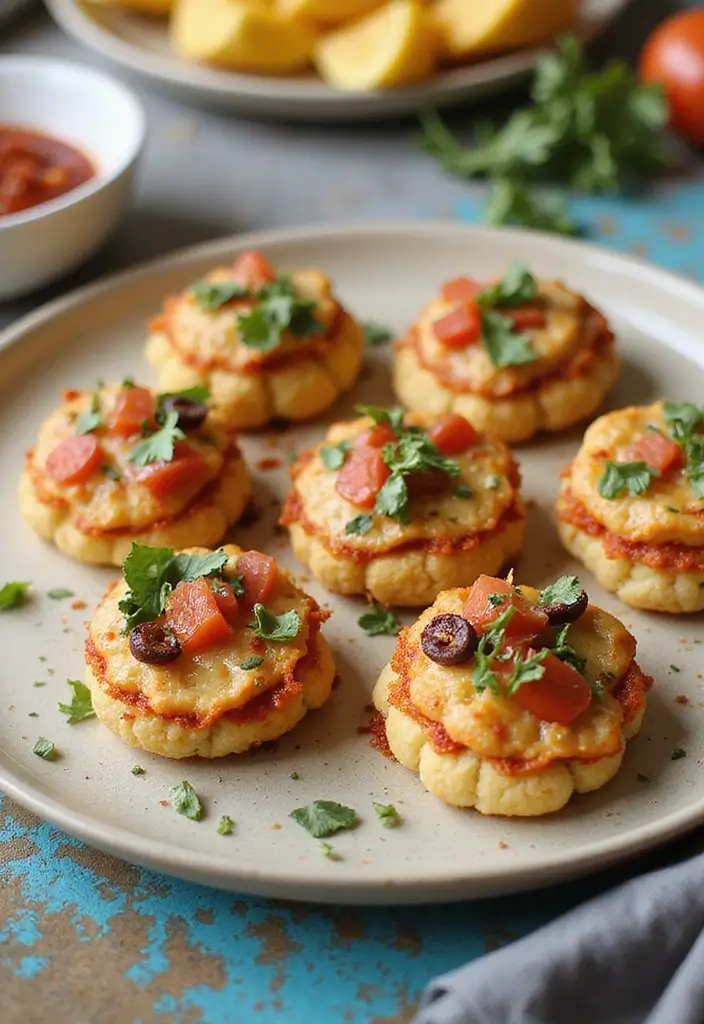 30 High-Protein Low-Carb Meal Prep Recipes to Stay Fit 89 30 High-Protein Low-Carb Meal Prep Recipes to Stay Fit - 15. Cauliflower Pizza Bites