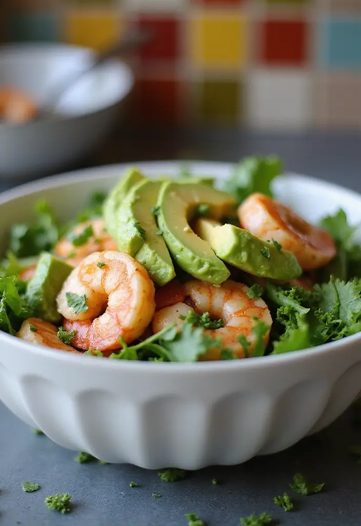 30 High-Protein Low-Carb Meal Prep Recipes to Stay Fit 96 30 High-Protein Low-Carb Meal Prep Recipes to Stay Fit - 16. Shrimp & Avocado Salad