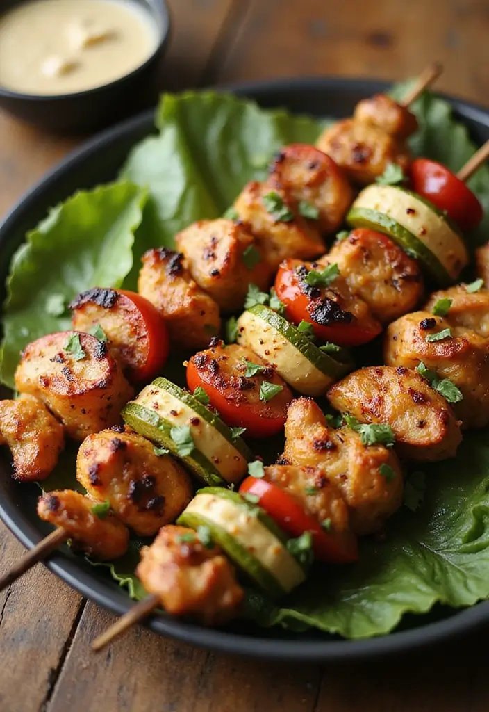30 High-Protein Low-Carb Meal Prep Recipes to Stay Fit 103 30 High-Protein Low-Carb Meal Prep Recipes to Stay Fit - 17. Chicken & Vegetable Skewers