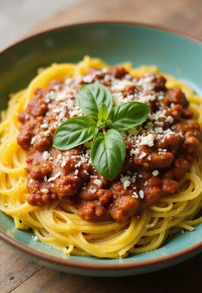 30 High-Protein Low-Carb Meal Prep Recipes to Stay Fit 121 30 High-Protein Low-Carb Meal Prep Recipes to Stay Fit - 21. Spaghetti Squash with Turkey Bolognese