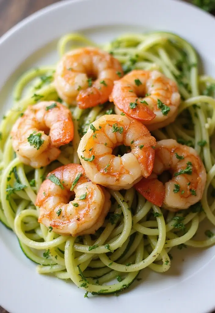 30 High-Protein Low-Carb Meal Prep Recipes to Stay Fit 15 30 High-Protein Low-Carb Meal Prep Recipes to Stay Fit - 3. Garlic Butter Shrimp & Zucchini Noodles