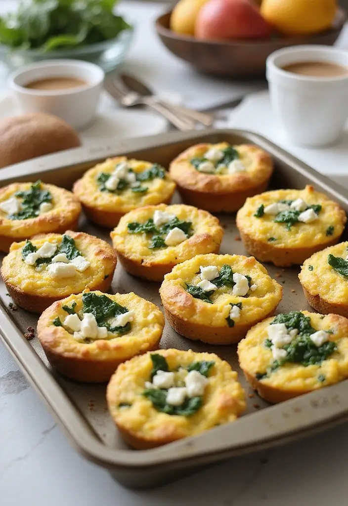 30 High-Protein Low-Carb Meal Prep Recipes to Stay Fit 22 30 High-Protein Low-Carb Meal Prep Recipes to Stay Fit - 4. Egg Muffins with Spinach and Feta