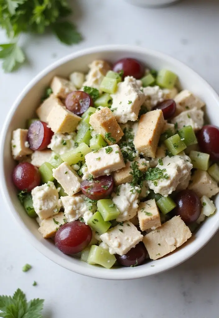 30 High-Protein Low-Carb Meal Prep Recipes to Stay Fit 48 30 High-Protein Low-Carb Meal Prep Recipes to Stay Fit - 8. Greek Yogurt Chicken Salad