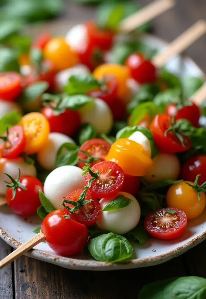 30 High-Protein Low-Carb Snack and Meal Prep Recipes for Busy Days - 17. Caprese Salad Skewers